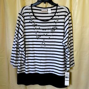 Alfred Dunner, Black/White, Size 1X